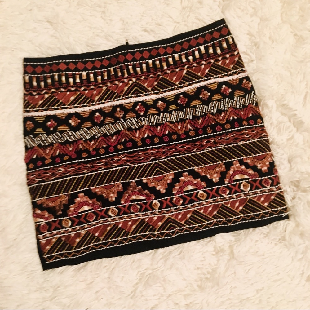 H&M Tribal Embellished Skirt